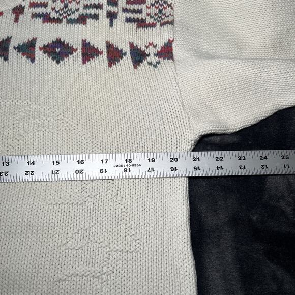 Vintage Lands End Sweater Mens Size M Indian Buffalo Southwest Native Knit USA - Picture 7 of 8